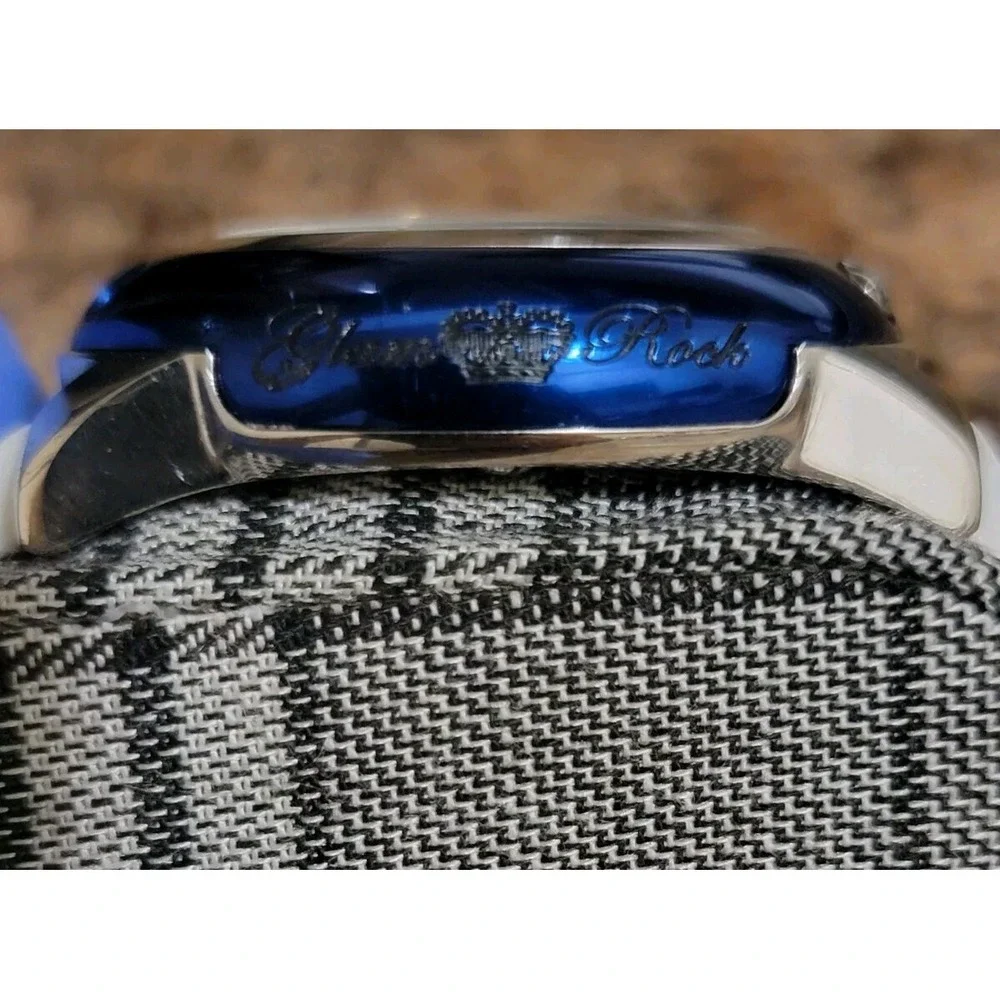 Glam Rock Watch--Miami Collection Blue White Strap 100M WORKING READ DESCRIPTION